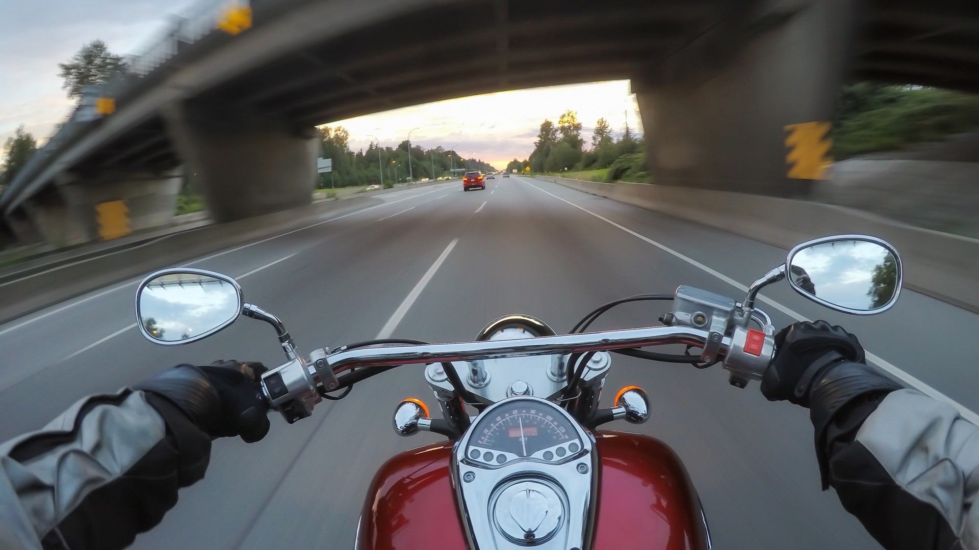Motorcycle on highway