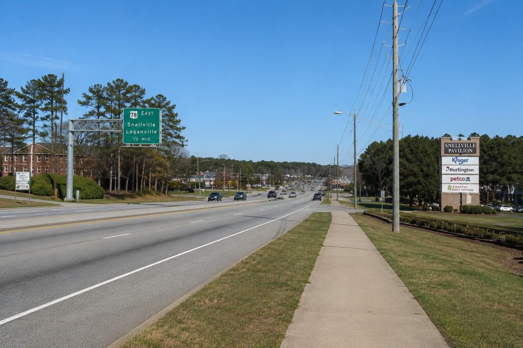 Highway 78 road in Snellville GA