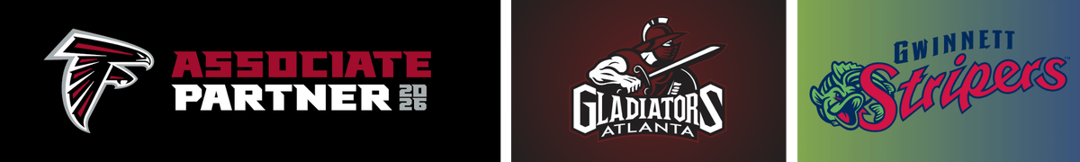 Official partner of the Atlanta Falcons, Atlanta Gladiators and Gwinnett Stripers